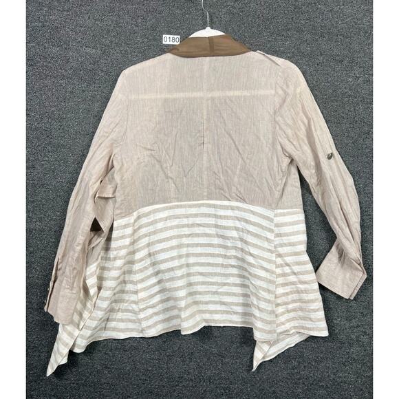 Ryu by Anthropologie Military Womens Sz S Sweater Cardigan Shawl  Brown Striped - Picture 2 of 12